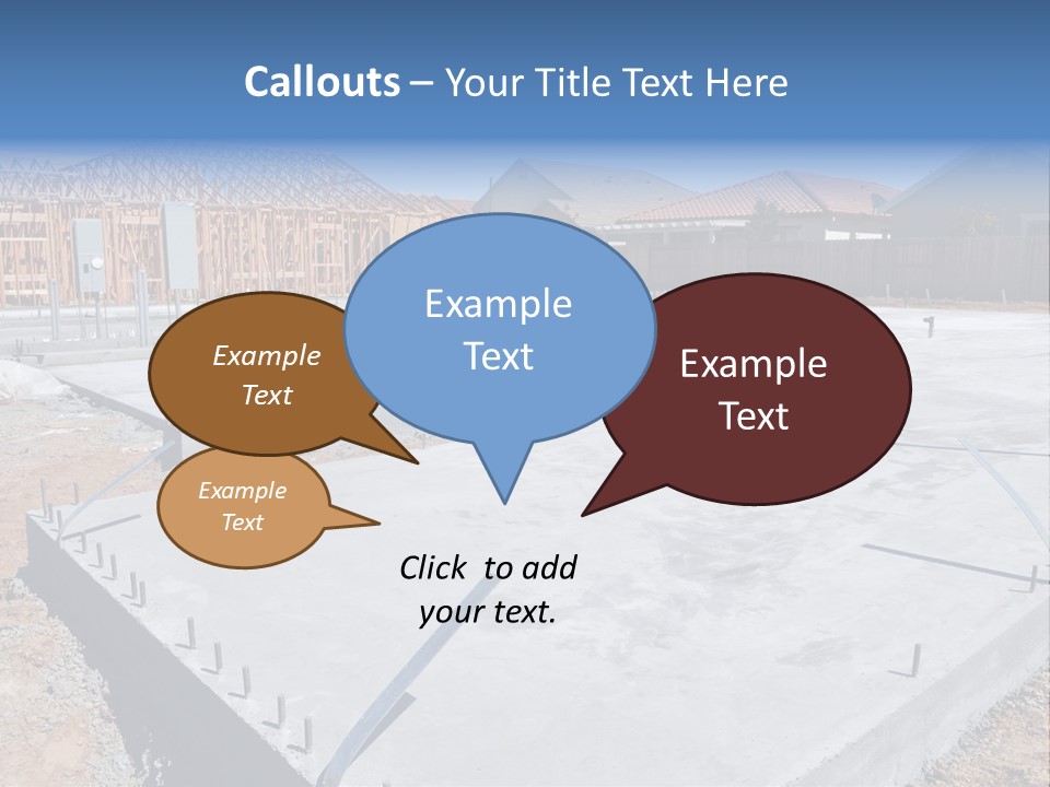 A House Being Built With A Lot Of Concrete PowerPoint Template