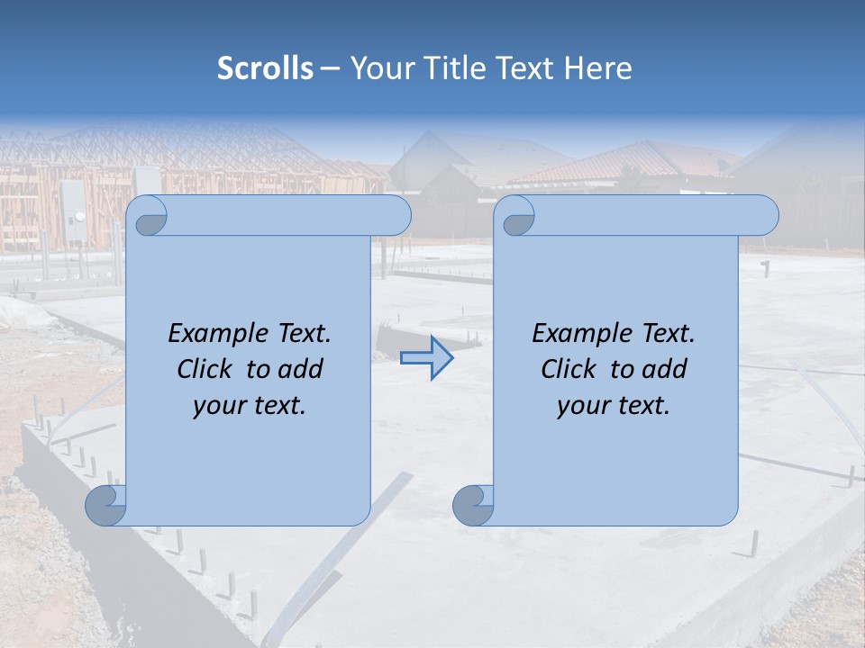 A House Being Built With A Lot Of Concrete PowerPoint Template