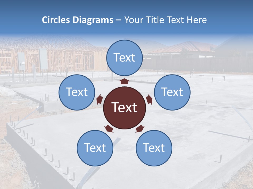 A House Being Built With A Lot Of Concrete PowerPoint Template