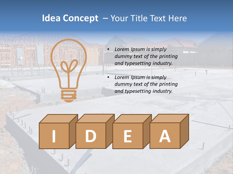 A House Being Built With A Lot Of Concrete PowerPoint Template