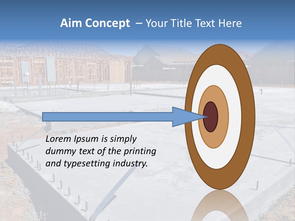 A House Being Built With A Lot Of Concrete PowerPoint Template