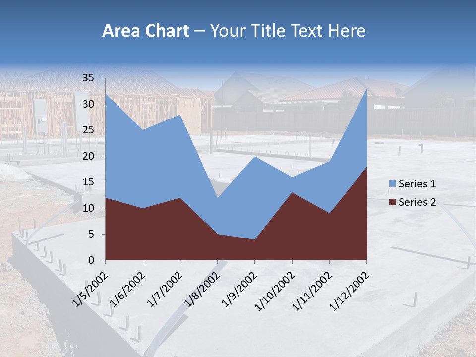 A House Being Built With A Lot Of Concrete PowerPoint Template