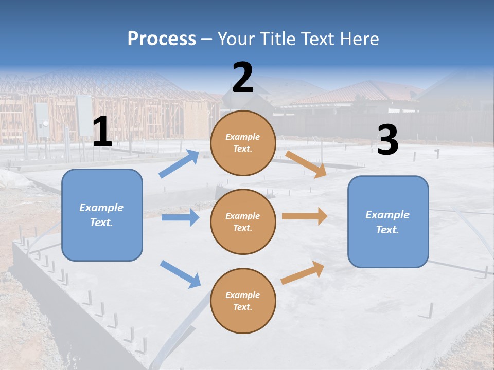 A House Being Built With A Lot Of Concrete PowerPoint Template