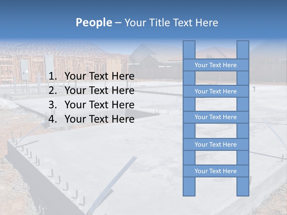 A House Being Built With A Lot Of Concrete PowerPoint Template