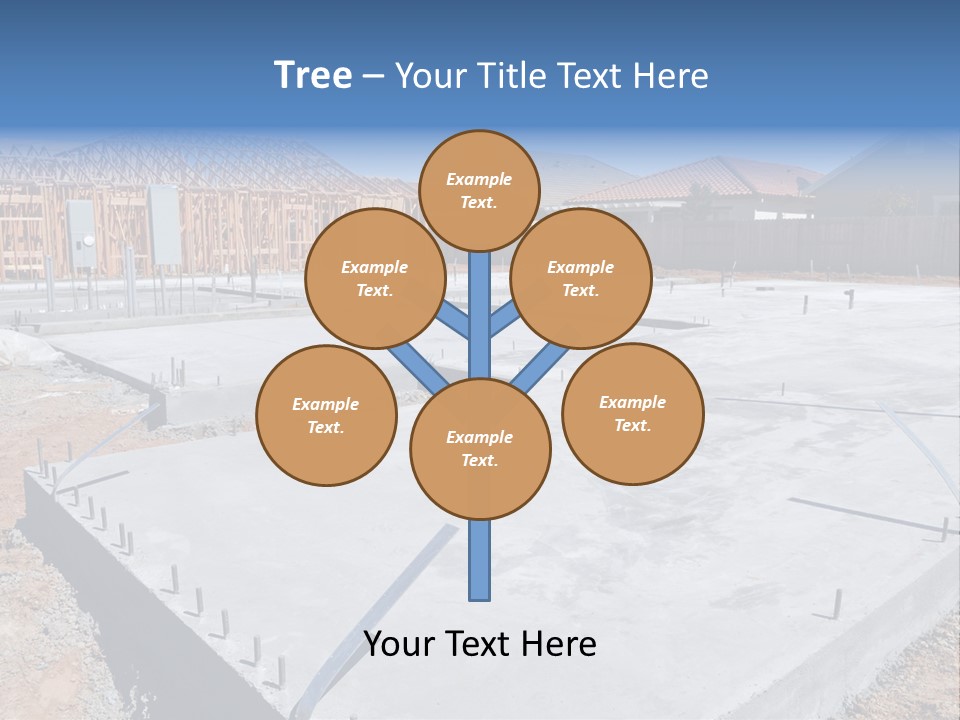 A House Being Built With A Lot Of Concrete PowerPoint Template