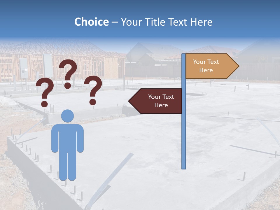 A House Being Built With A Lot Of Concrete PowerPoint Template
