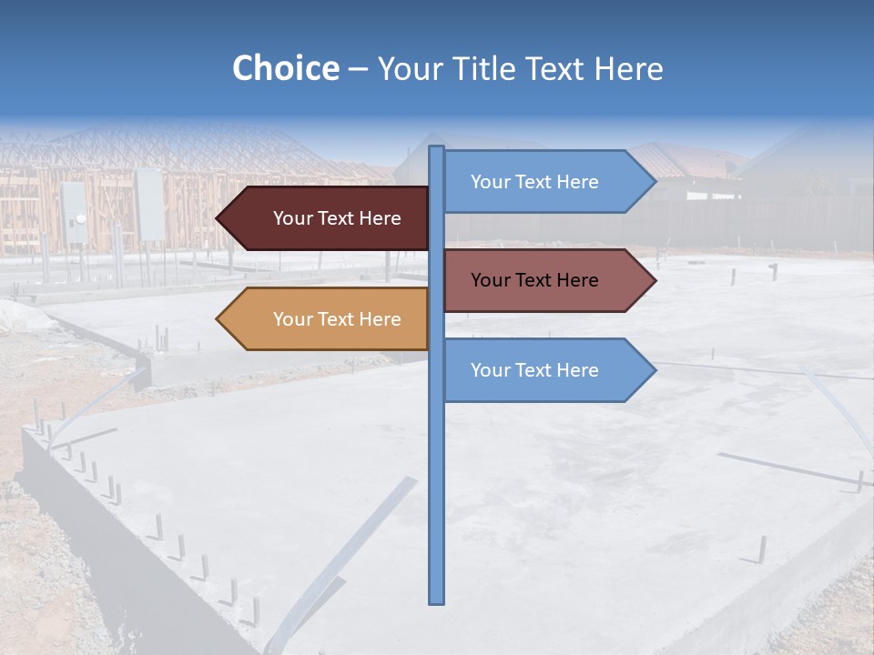 A House Being Built With A Lot Of Concrete PowerPoint Template