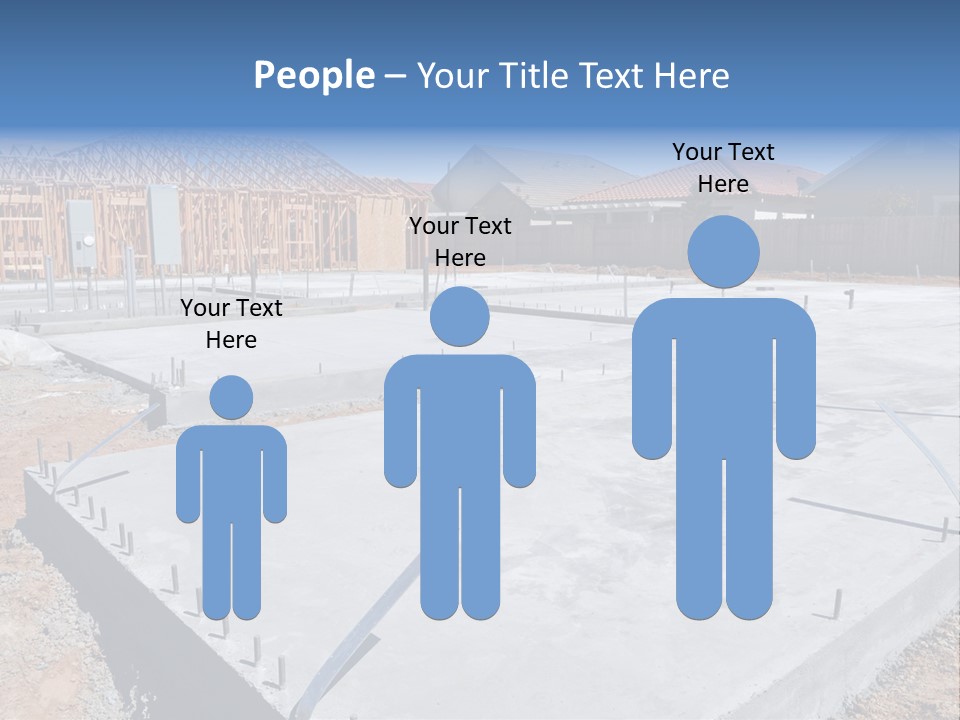 A House Being Built With A Lot Of Concrete PowerPoint Template