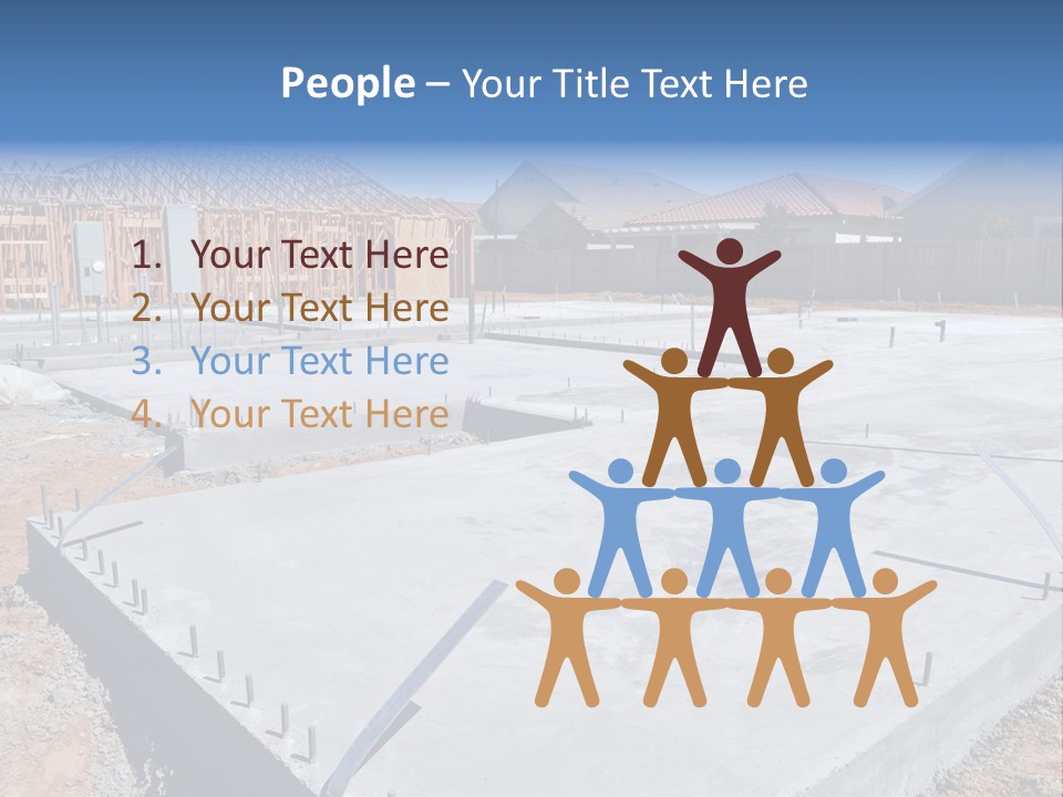 A House Being Built With A Lot Of Concrete PowerPoint Template