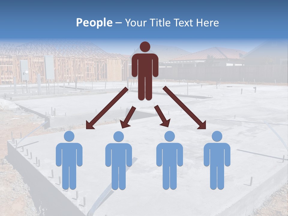 A House Being Built With A Lot Of Concrete PowerPoint Template