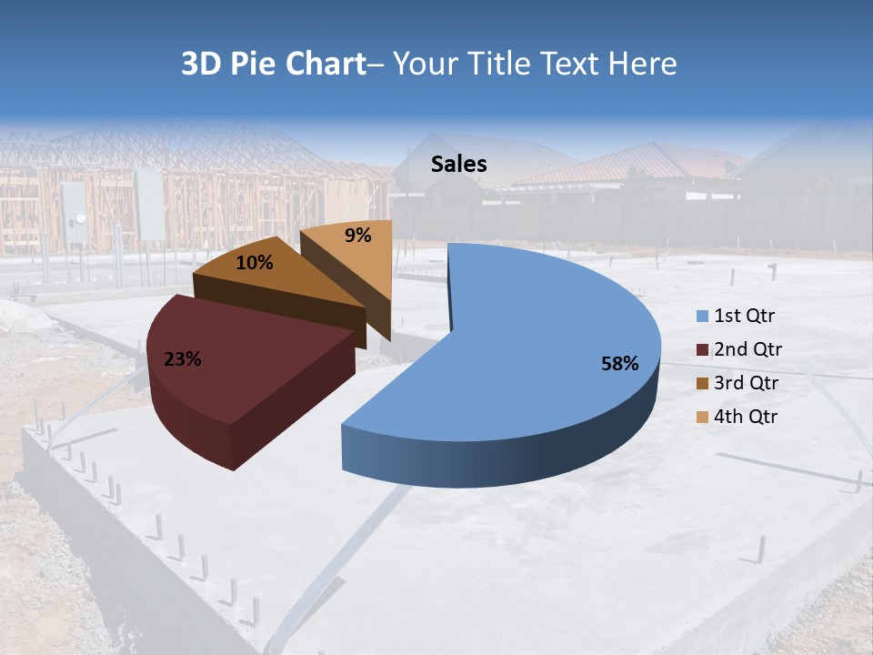 A House Being Built With A Lot Of Concrete PowerPoint Template