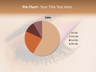 A Close Up Of A Woman's Eye With Pink And Yellow Makeup PowerPoint Template
