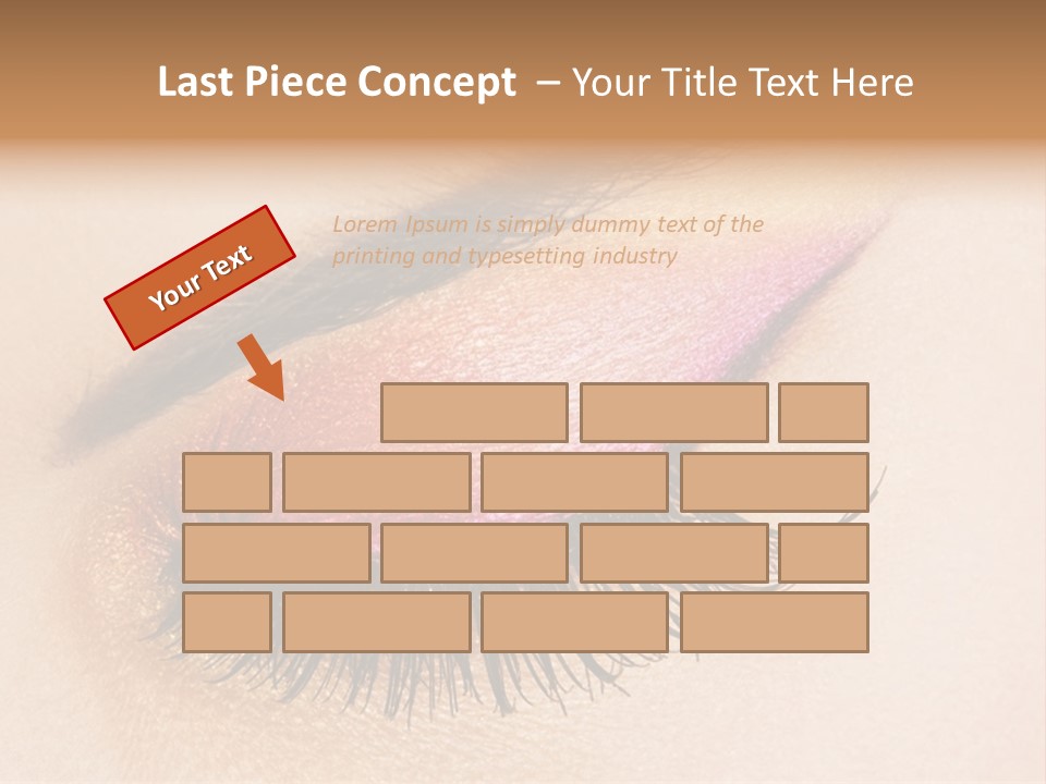 A Close Up Of A Woman's Eye With Pink And Yellow Makeup PowerPoint Template