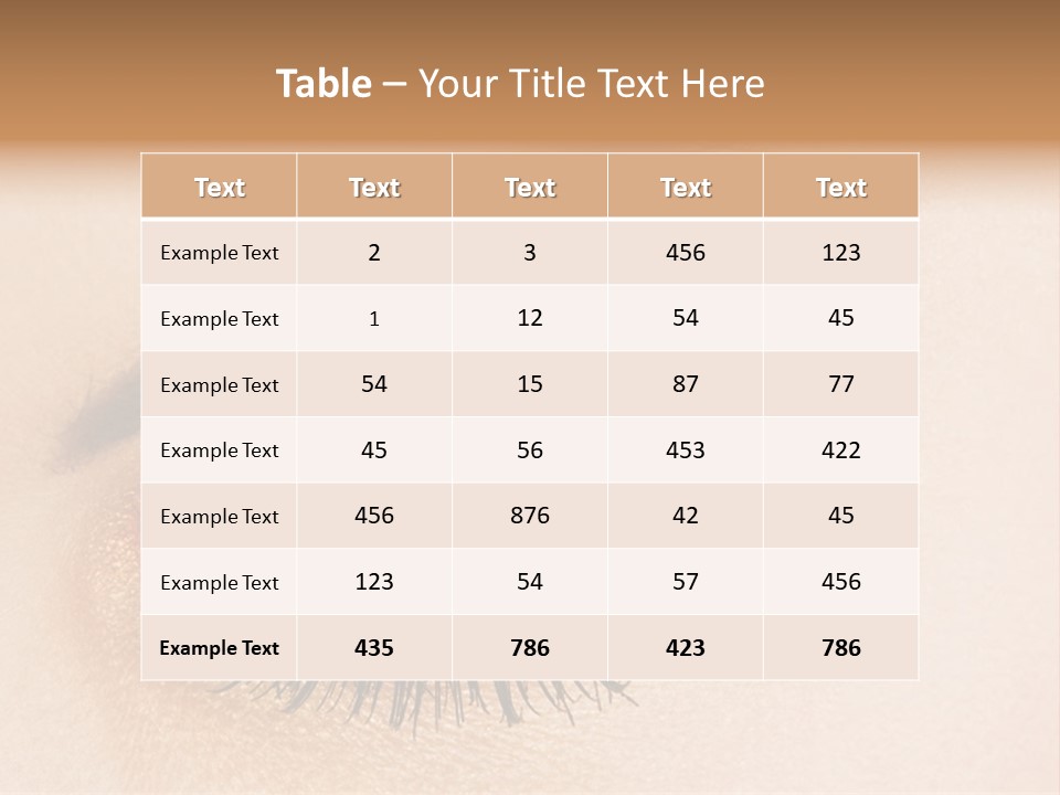 A Close Up Of A Woman's Eye With Pink And Yellow Makeup PowerPoint Template