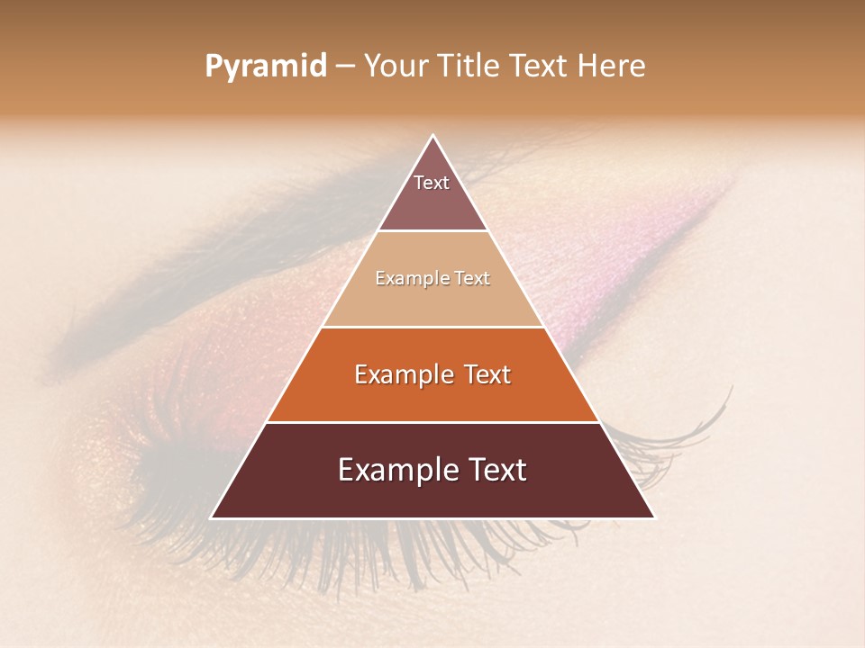 A Close Up Of A Woman's Eye With Pink And Yellow Makeup PowerPoint Template