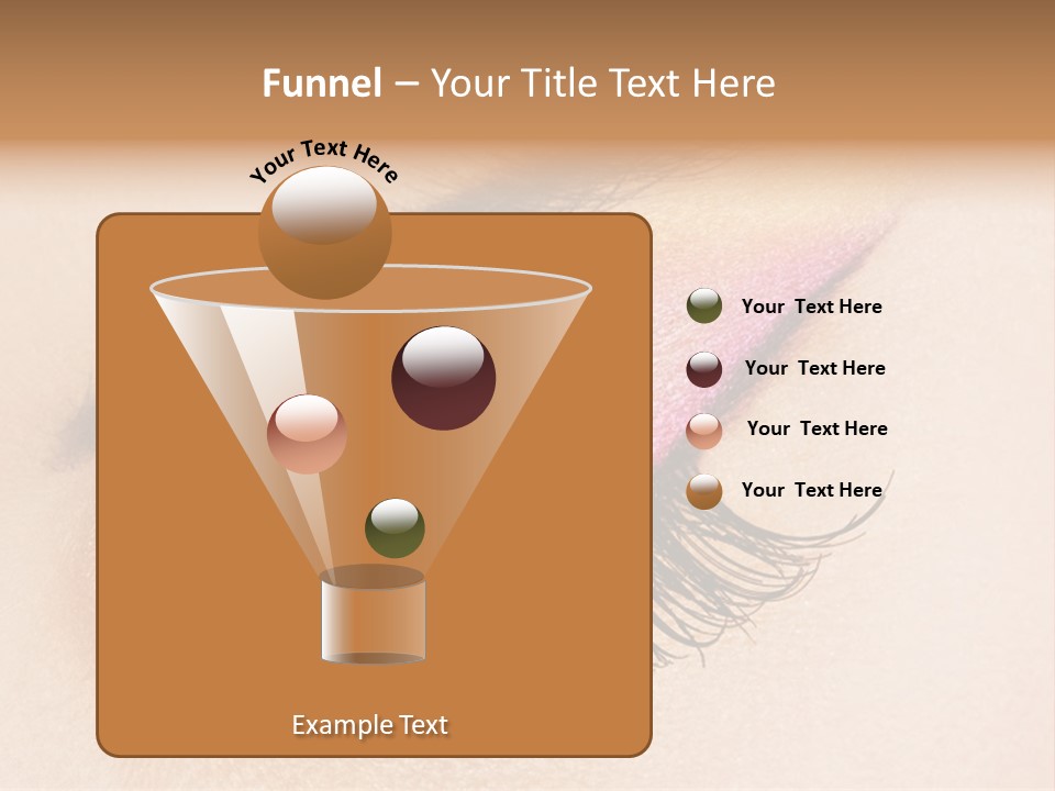 A Close Up Of A Woman's Eye With Pink And Yellow Makeup PowerPoint Template