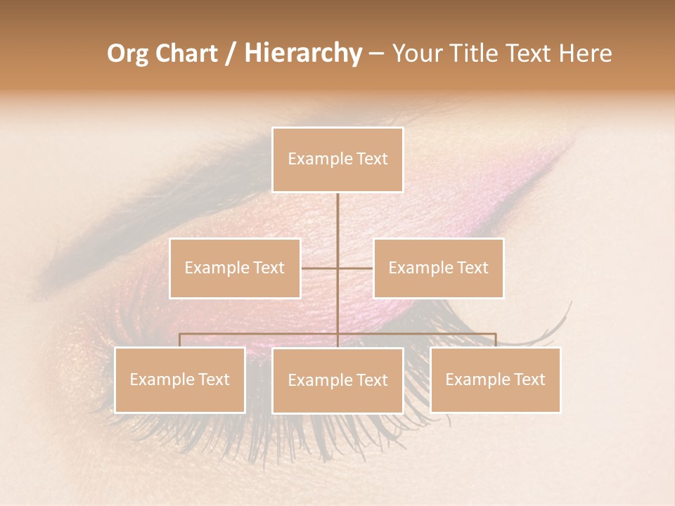 A Close Up Of A Woman's Eye With Pink And Yellow Makeup PowerPoint Template