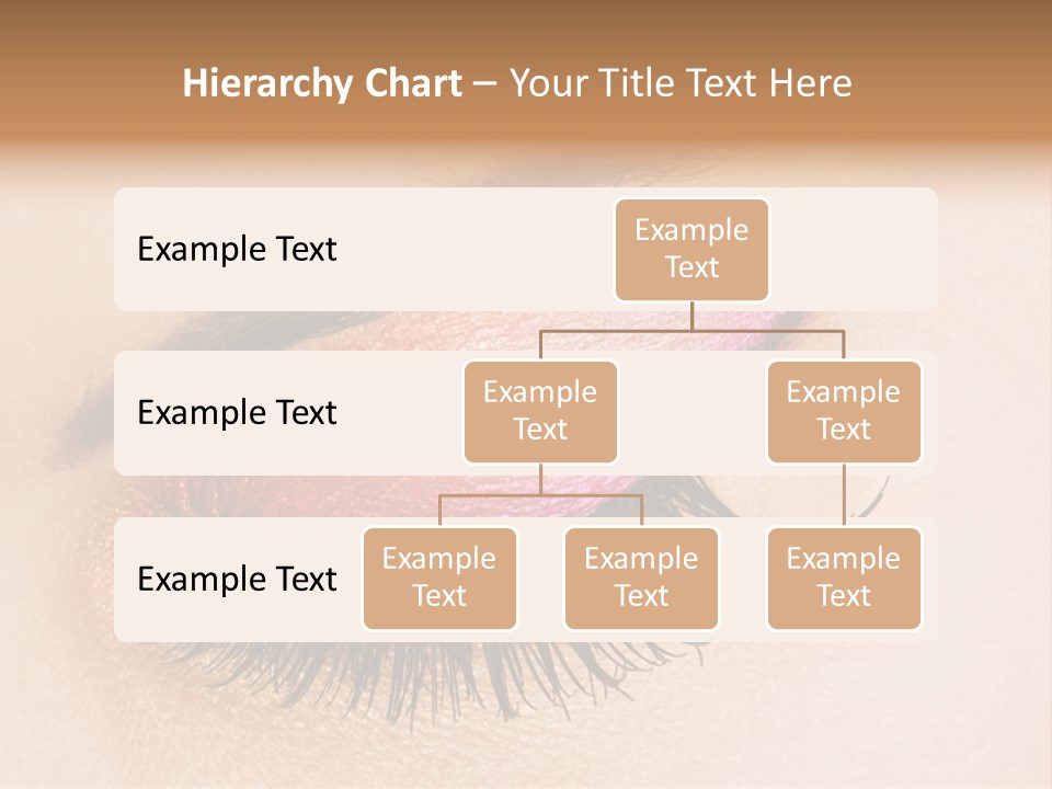 A Close Up Of A Woman's Eye With Pink And Yellow Makeup PowerPoint Template