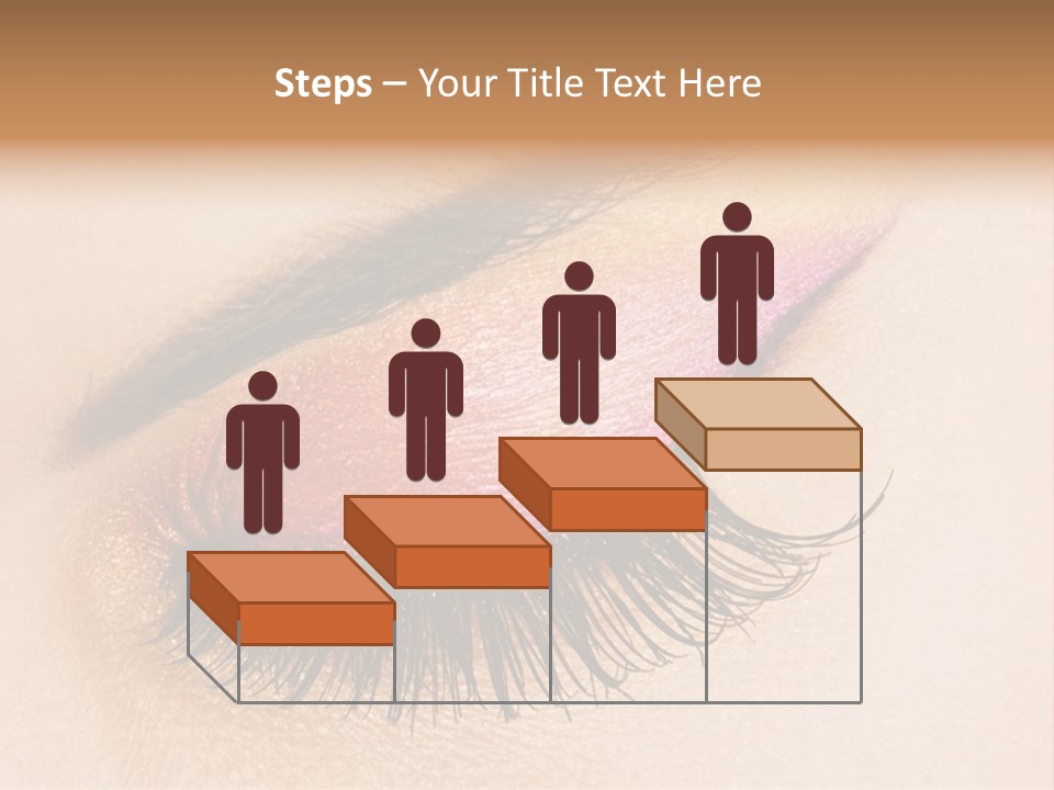 A Close Up Of A Woman's Eye With Pink And Yellow Makeup PowerPoint Template