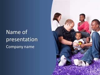 Adult Blue Couple PowerPoint Template