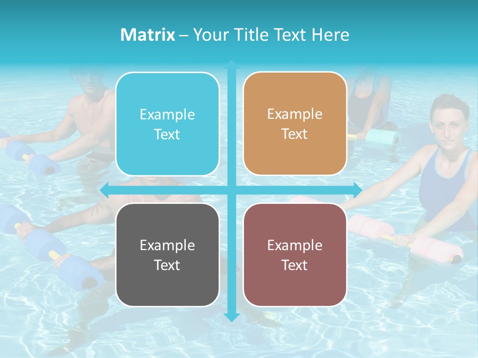 A Group Of People Doing Exercises In A Swimming Pool PowerPoint Template