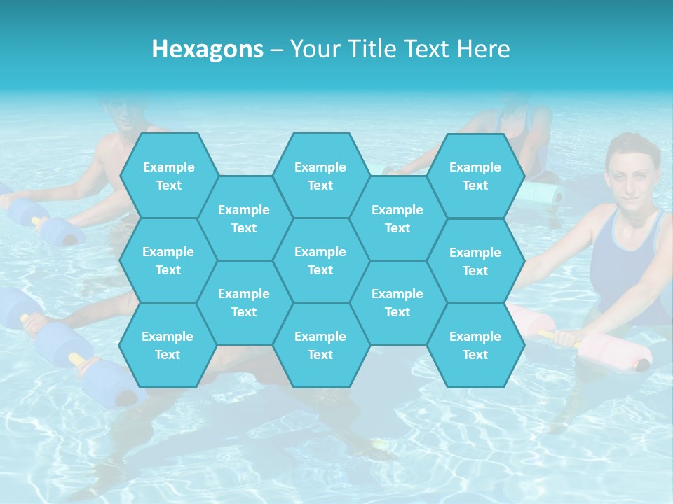 A Group Of People Doing Exercises In A Swimming Pool PowerPoint Template