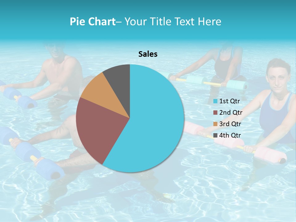 A Group Of People Doing Exercises In A Swimming Pool PowerPoint Template