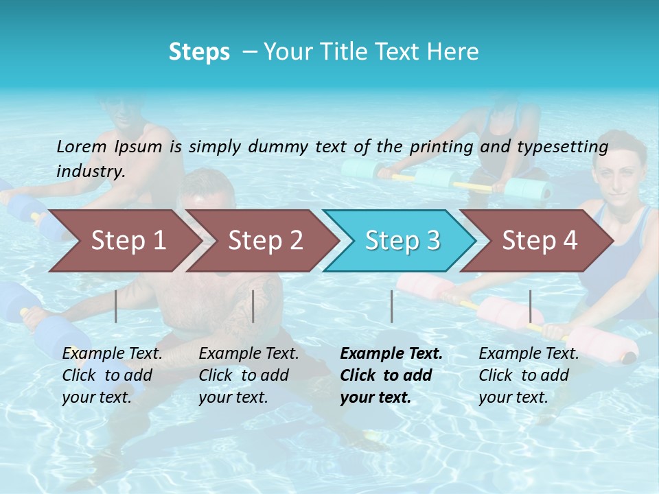 A Group Of People Doing Exercises In A Swimming Pool PowerPoint Template
