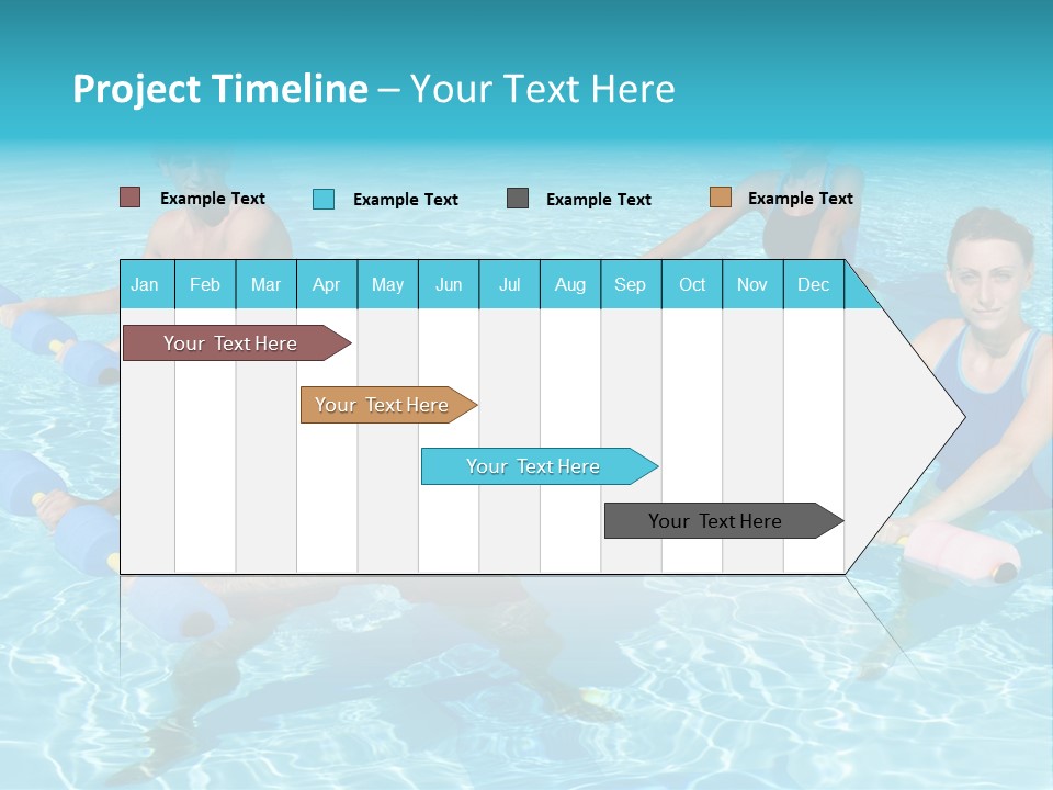 A Group Of People Doing Exercises In A Swimming Pool PowerPoint Template