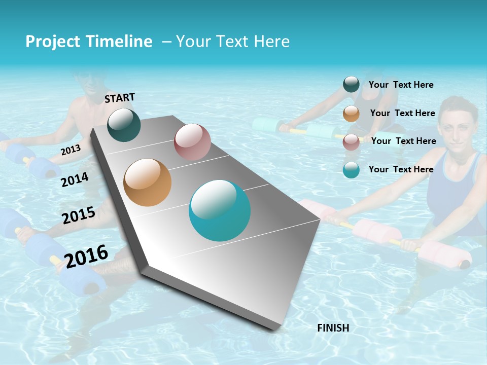 A Group Of People Doing Exercises In A Swimming Pool PowerPoint Template