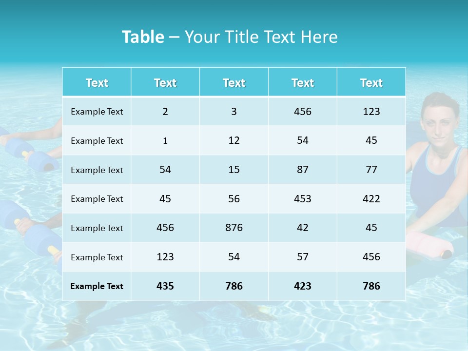 A Group Of People Doing Exercises In A Swimming Pool PowerPoint Template