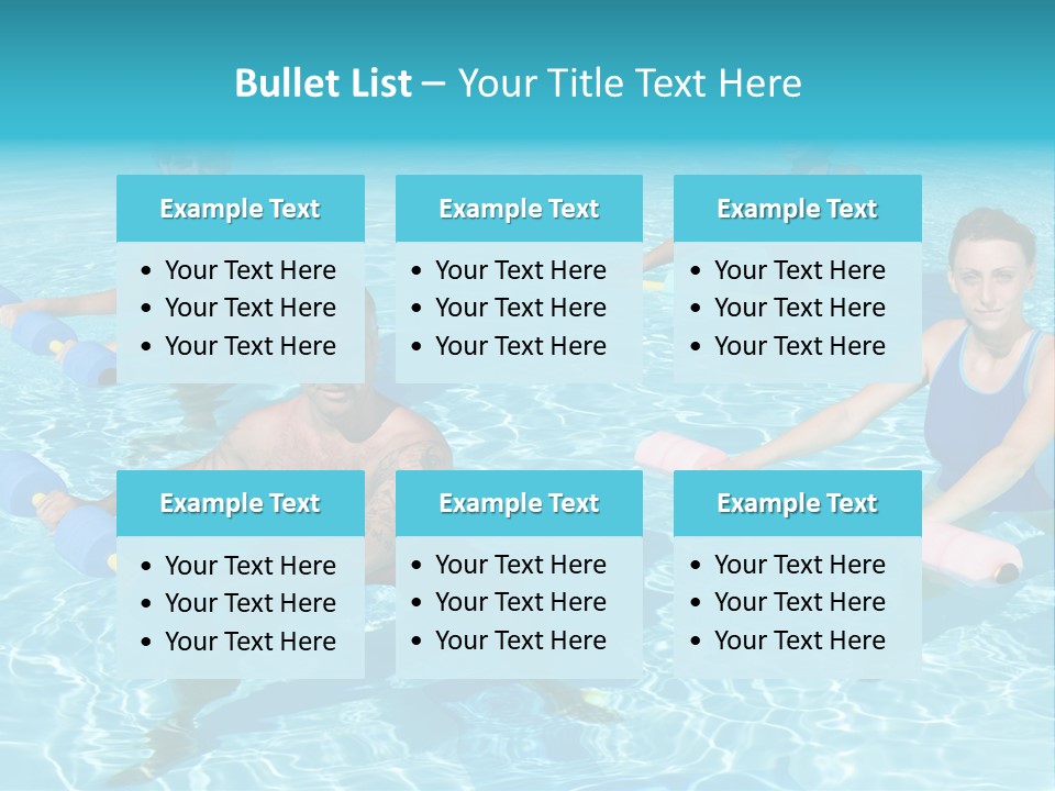 A Group Of People Doing Exercises In A Swimming Pool PowerPoint Template