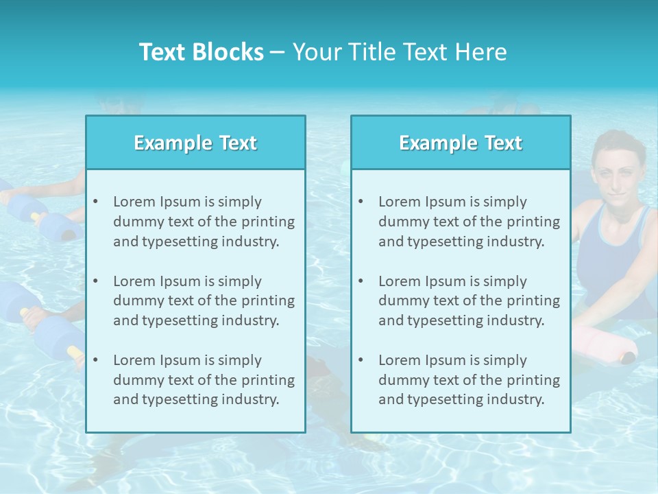 A Group Of People Doing Exercises In A Swimming Pool PowerPoint Template