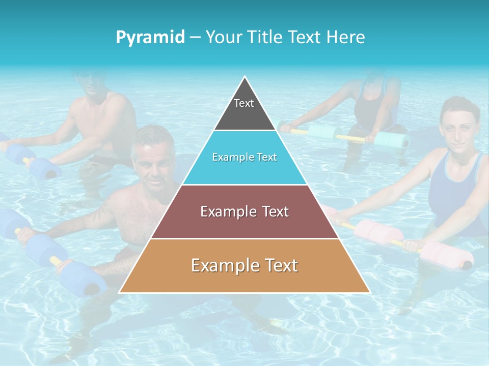 A Group Of People Doing Exercises In A Swimming Pool PowerPoint Template