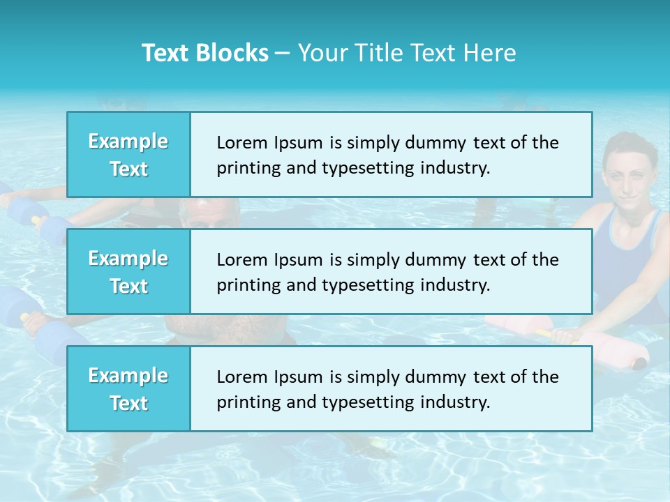 A Group Of People Doing Exercises In A Swimming Pool PowerPoint Template