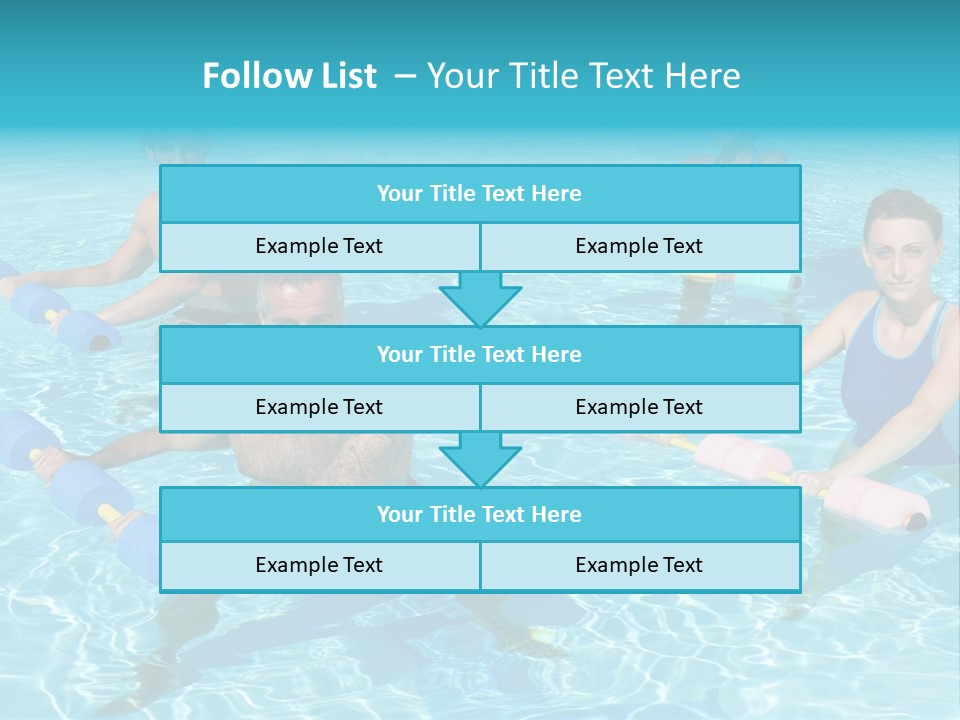 A Group Of People Doing Exercises In A Swimming Pool PowerPoint Template