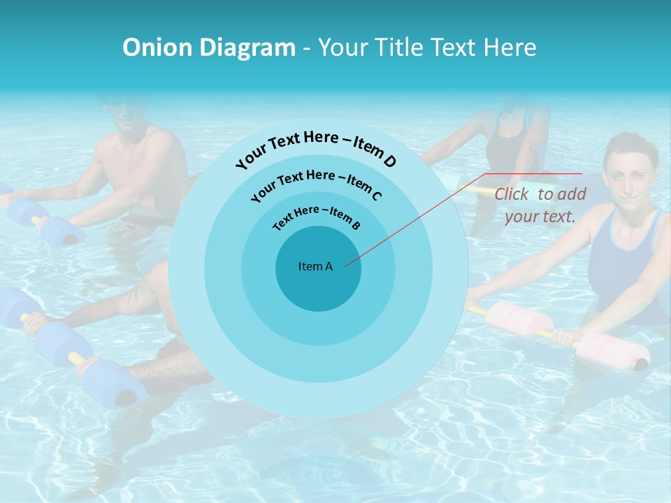 A Group Of People Doing Exercises In A Swimming Pool PowerPoint Template