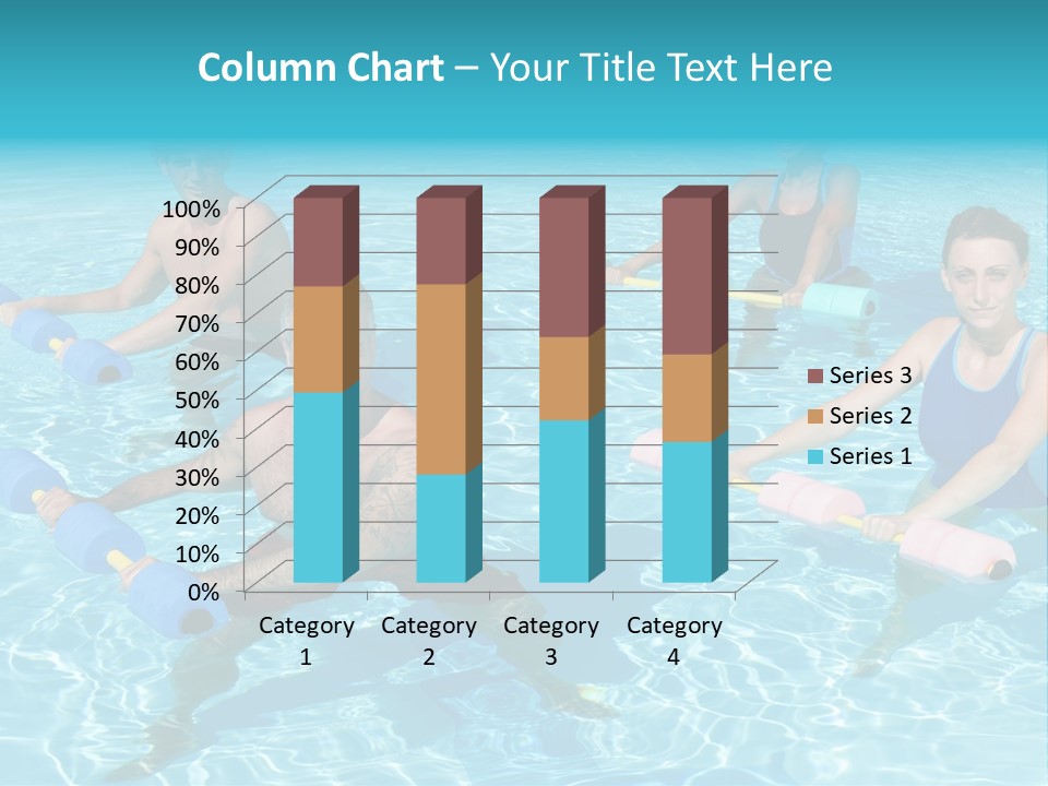 A Group Of People Doing Exercises In A Swimming Pool PowerPoint Template