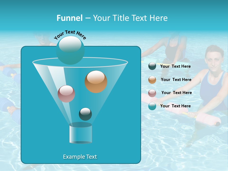A Group Of People Doing Exercises In A Swimming Pool PowerPoint Template