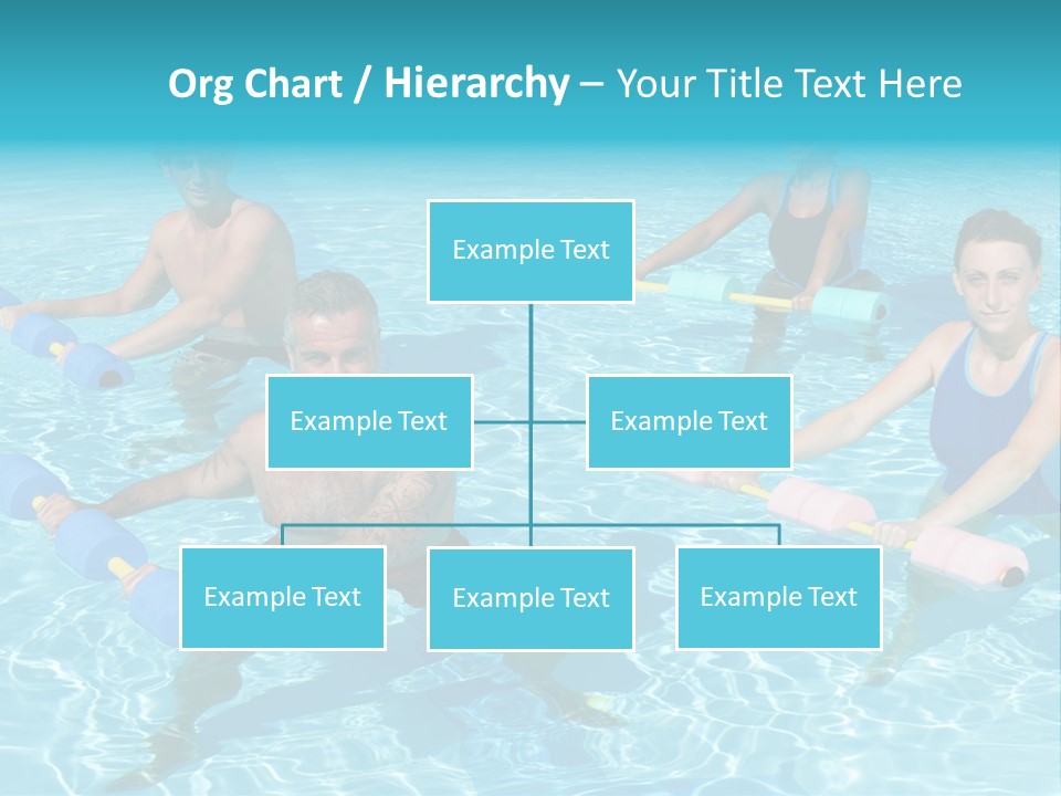 A Group Of People Doing Exercises In A Swimming Pool PowerPoint Template