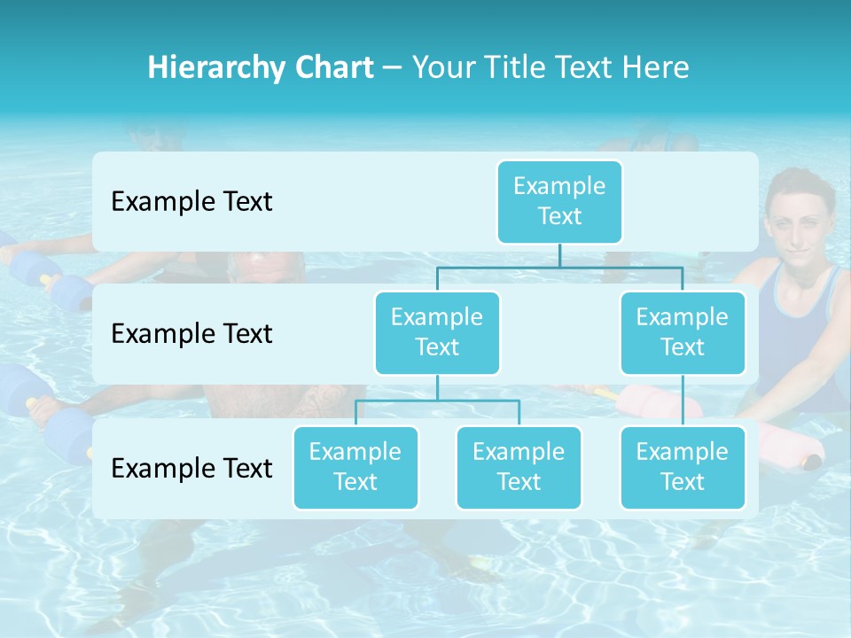 A Group Of People Doing Exercises In A Swimming Pool PowerPoint Template