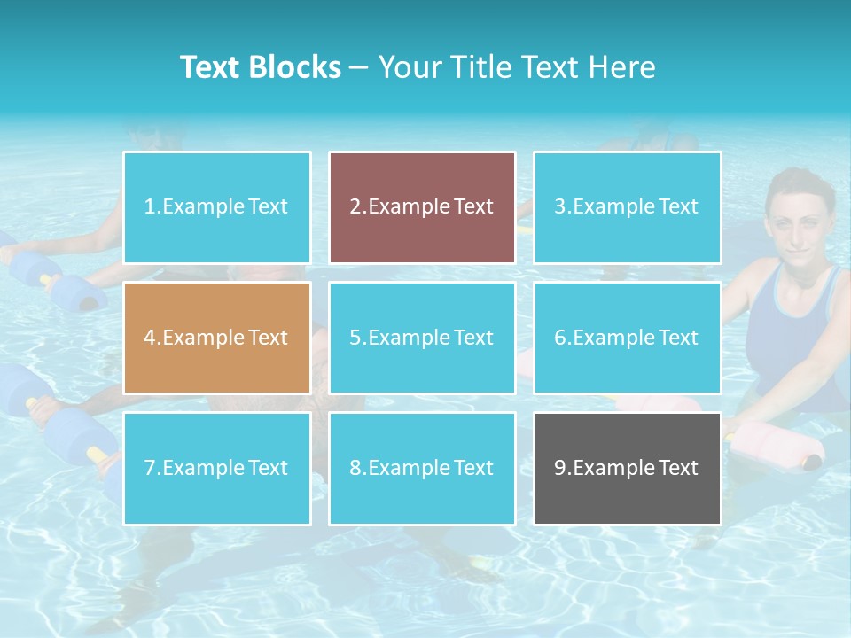 A Group Of People Doing Exercises In A Swimming Pool PowerPoint Template