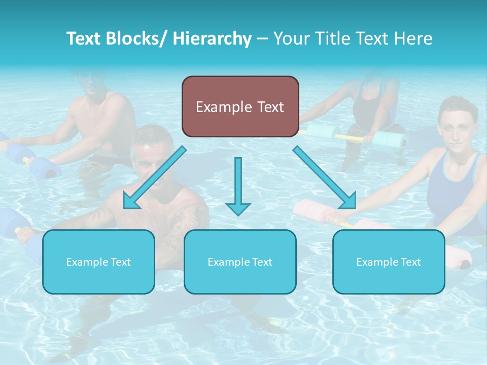 A Group Of People Doing Exercises In A Swimming Pool PowerPoint Template