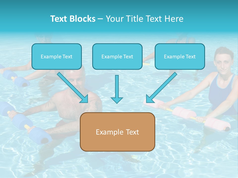 A Group Of People Doing Exercises In A Swimming Pool PowerPoint Template
