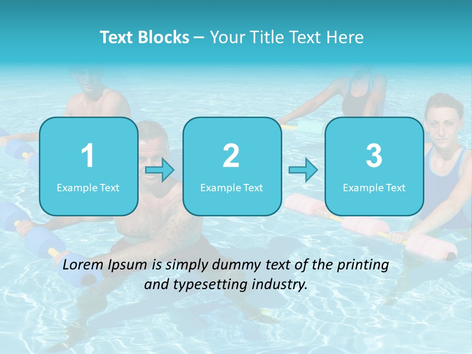 A Group Of People Doing Exercises In A Swimming Pool PowerPoint Template