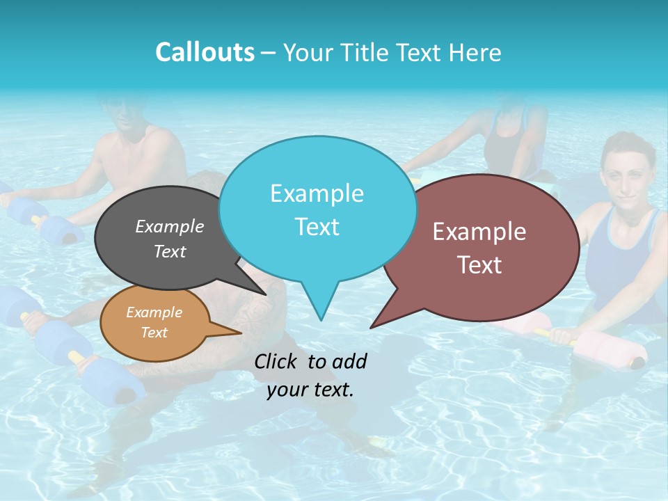 A Group Of People Doing Exercises In A Swimming Pool PowerPoint Template