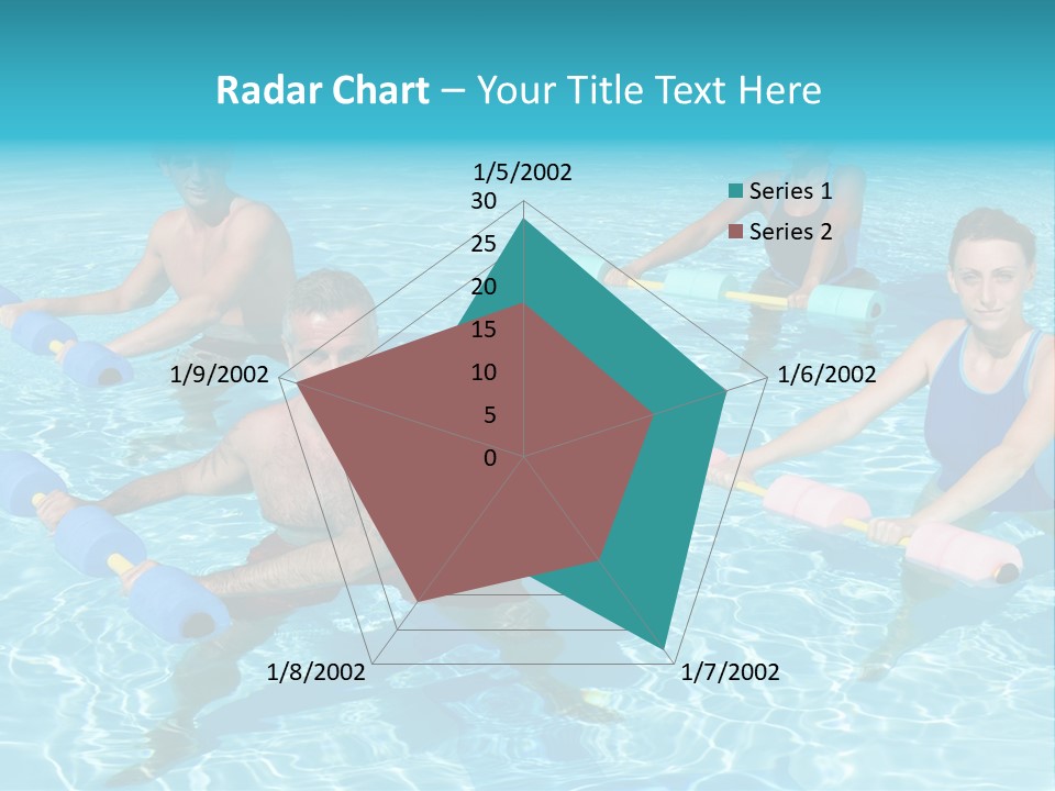 A Group Of People Doing Exercises In A Swimming Pool PowerPoint Template