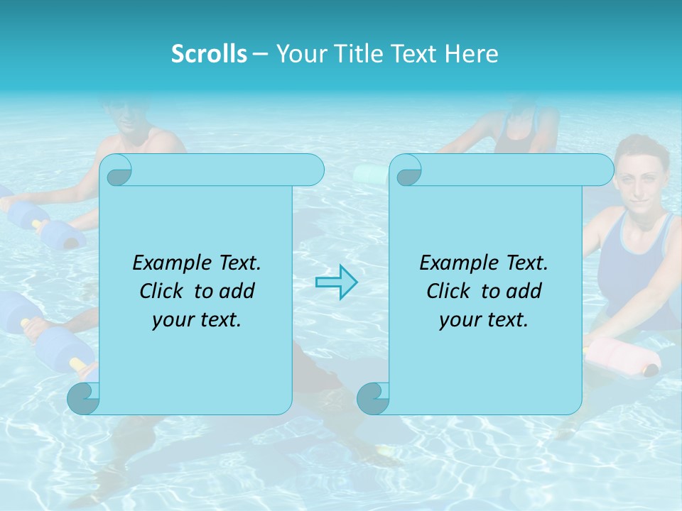 A Group Of People Doing Exercises In A Swimming Pool PowerPoint Template
