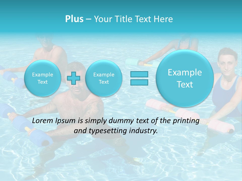 A Group Of People Doing Exercises In A Swimming Pool PowerPoint Template