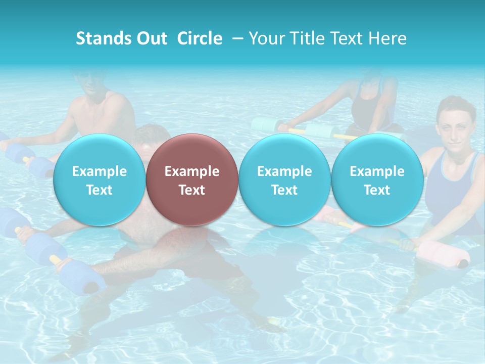 A Group Of People Doing Exercises In A Swimming Pool PowerPoint Template